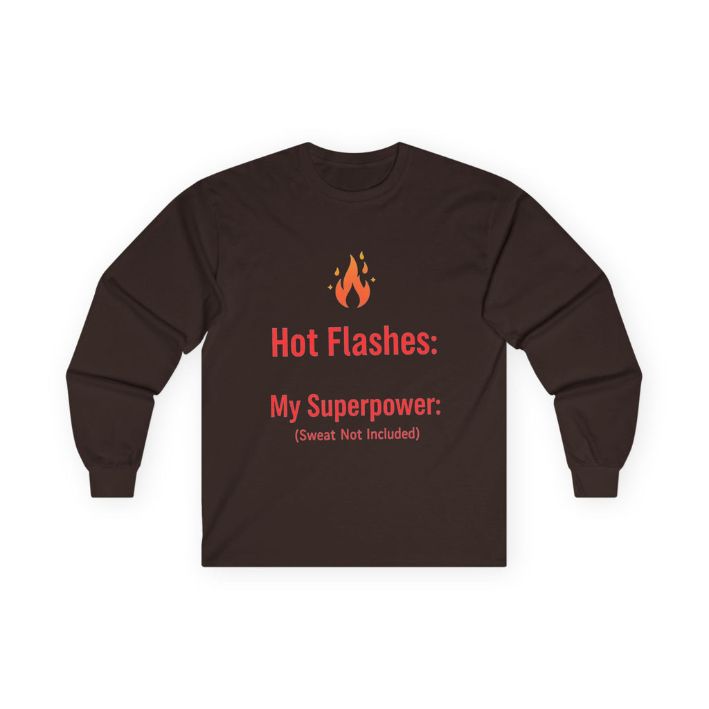 Hot Flashes are My Superpower Long Sleeve Cotton Tee
